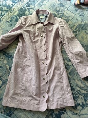 J. Crew Scalloped Front Lilac Trench Coat